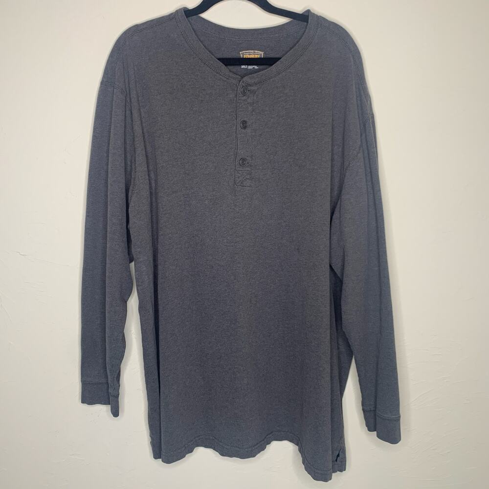 Foundry Gray Heavy Jersey 3XLT Henley Shirt